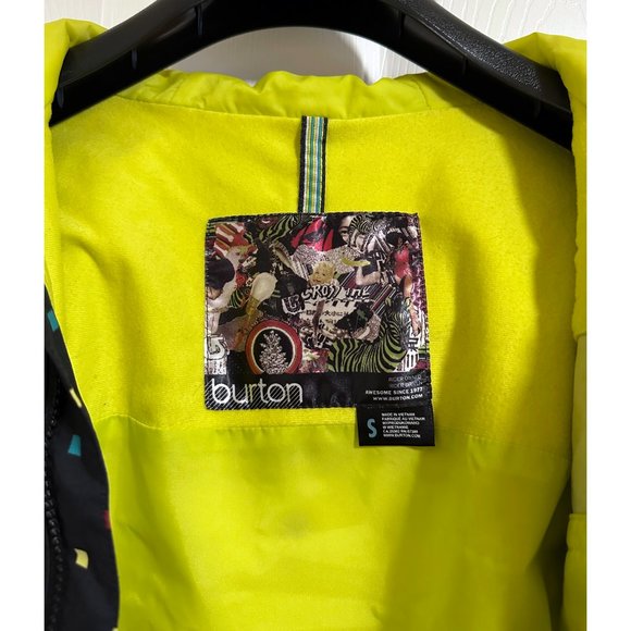 BURTON Lush Black Multi Squares Snowboard Ski Jacket, size S - Picture 2 of 3